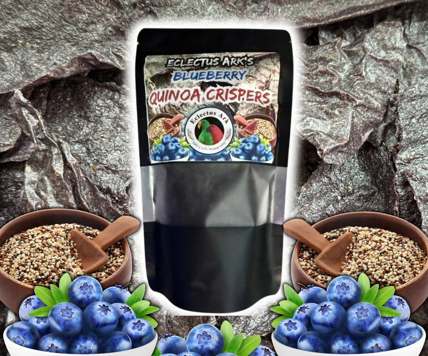 Dehydrated Quinoa Crispers - Blueberry