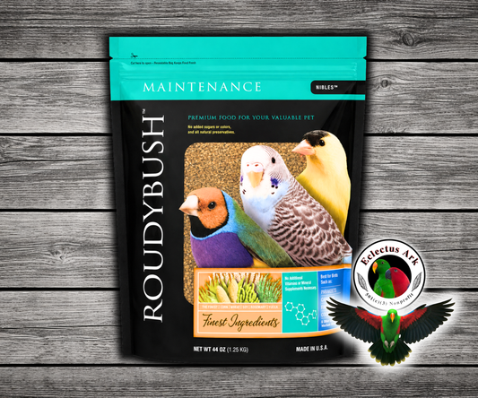 Roudybush Daily Maintenance Nibles Small Bird Food made with all-natural ingredients and no added food coloring or sugar for budgies, parakeets, canaries, and finches. 44 oz bag