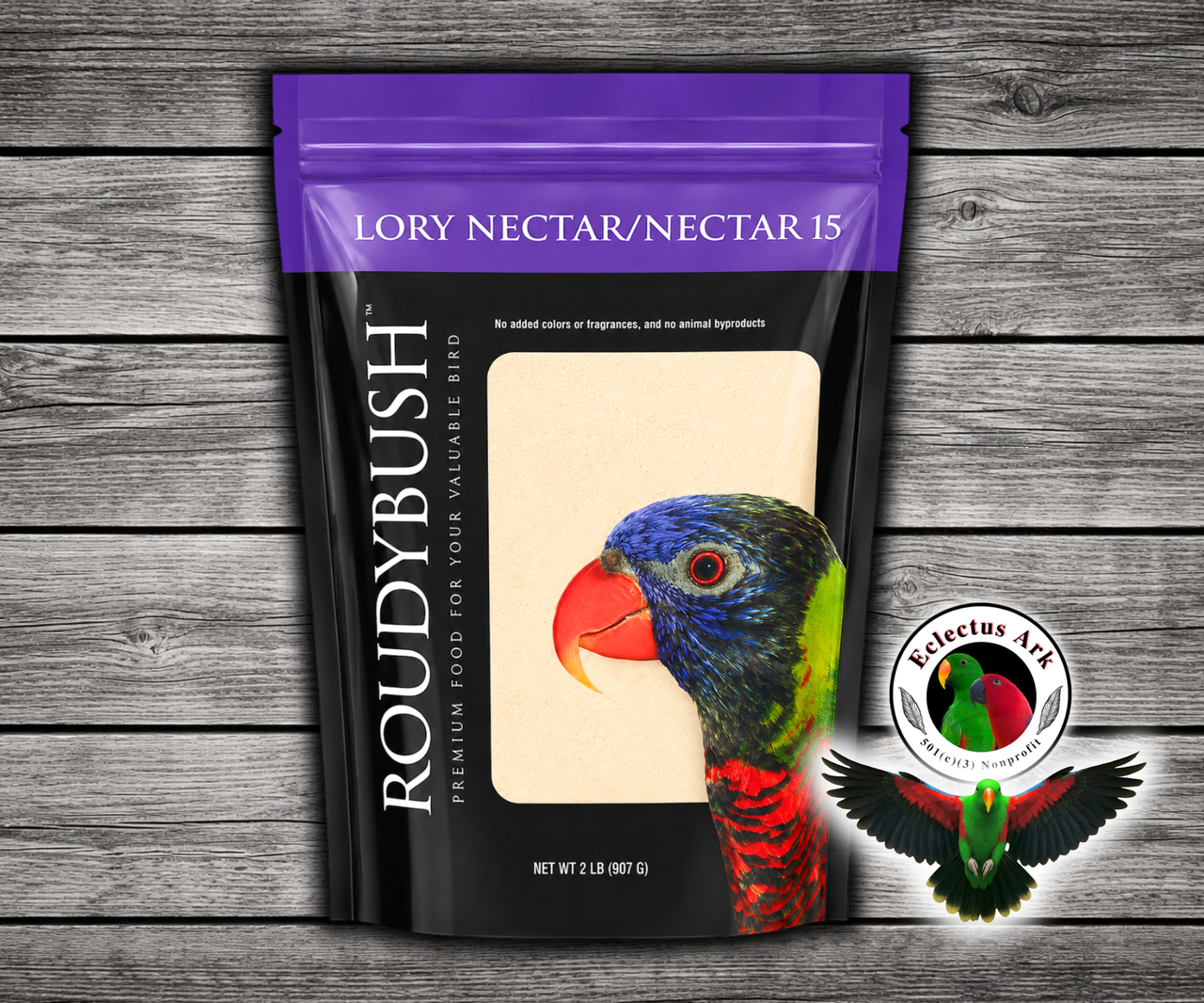 Roudybush Nectar 15 Lory Diet lower-sugar lory food with 15 percent protein for lories and hand-feeding hummingbirds from 0 to 3 weeks of age. 2 lb bag