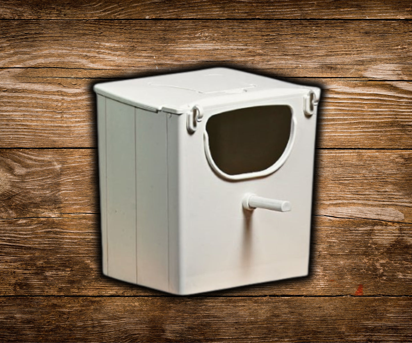 2-GR Brown Plastic Finch Nestbox | Tall Outside-Mount Design