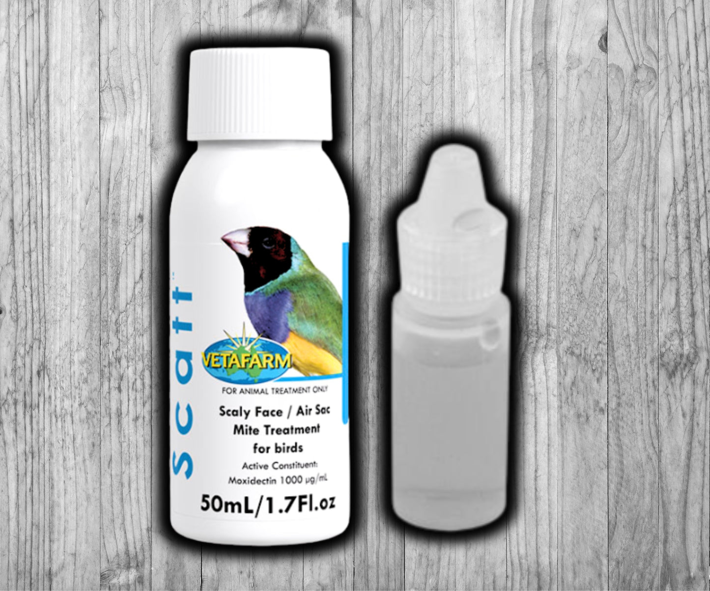 Vetafarm Scatt 50 mL | Air Sac & Scaly Face Mite Treatment for Birds