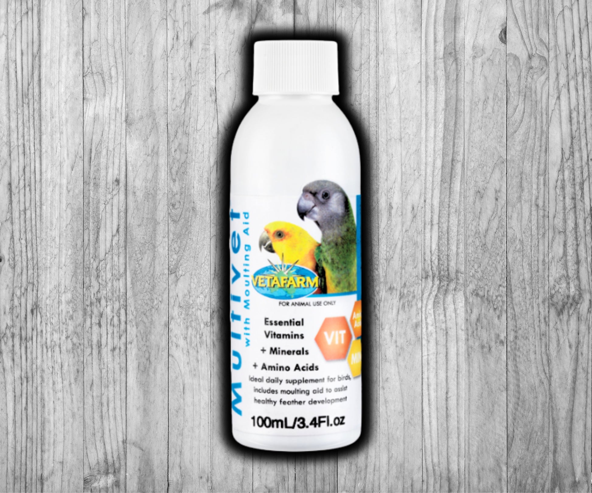 Vetafarm Multivet with Moulting Aid Liquid Vitamin bottle for birds 100 ML
