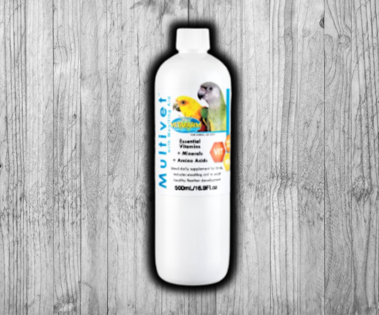 Vetafarm Multivet with Moulting Aid Liquid Vitamin bottle for birds 500 ML