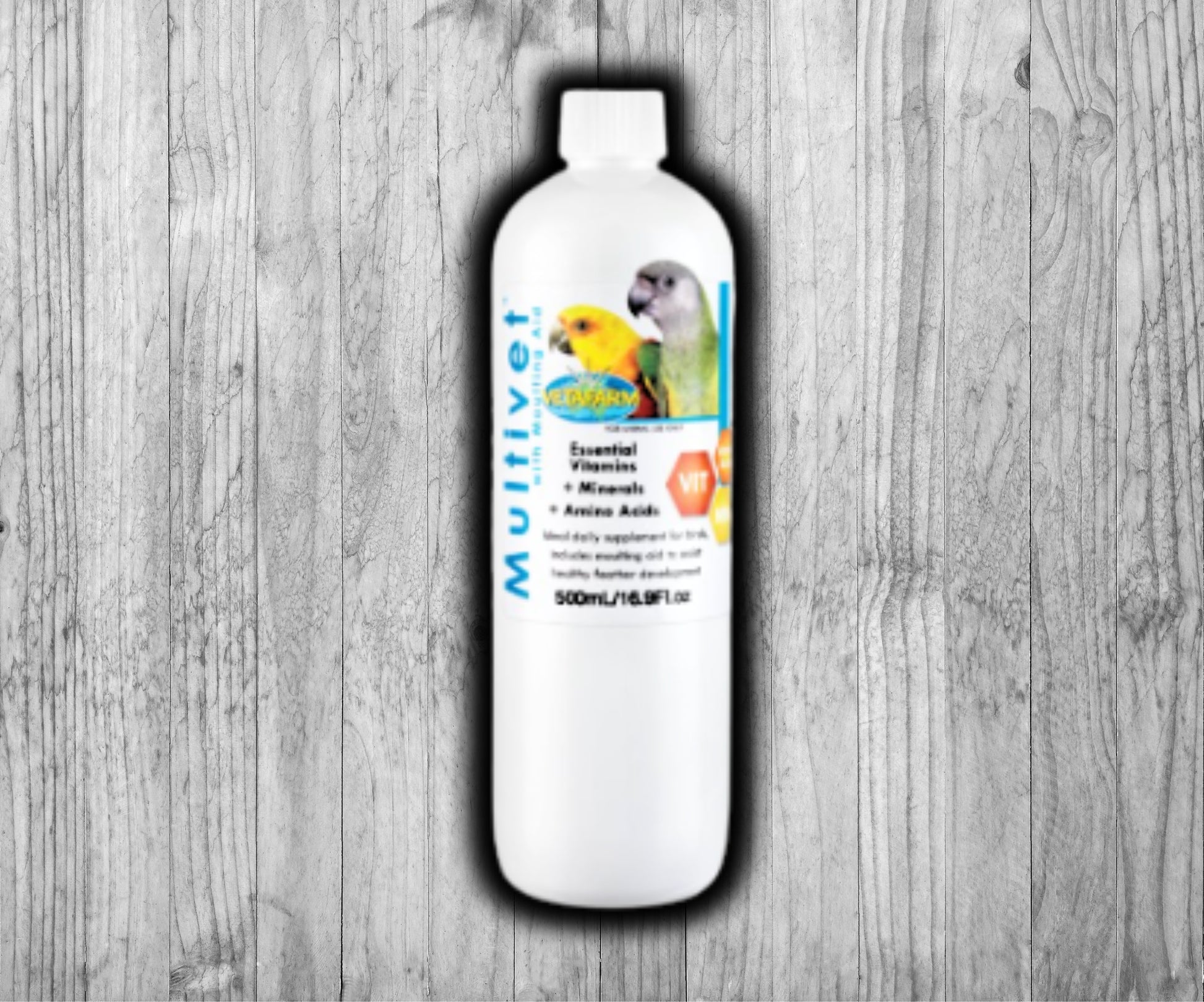 Vetafarm Multivet with Moulting Aid Liquid Vitamin bottle for birds 500 ML