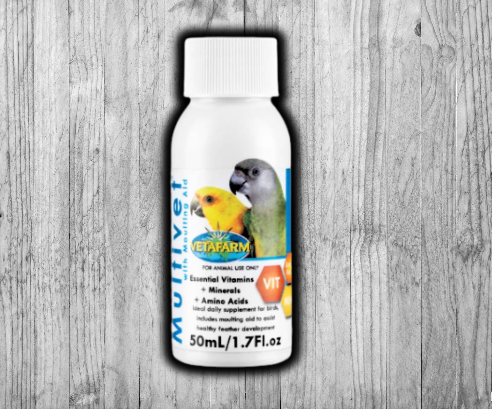 Vetafarm Multivet with Moulting Aid Liquid Vitamin bottle for birds 50 ML