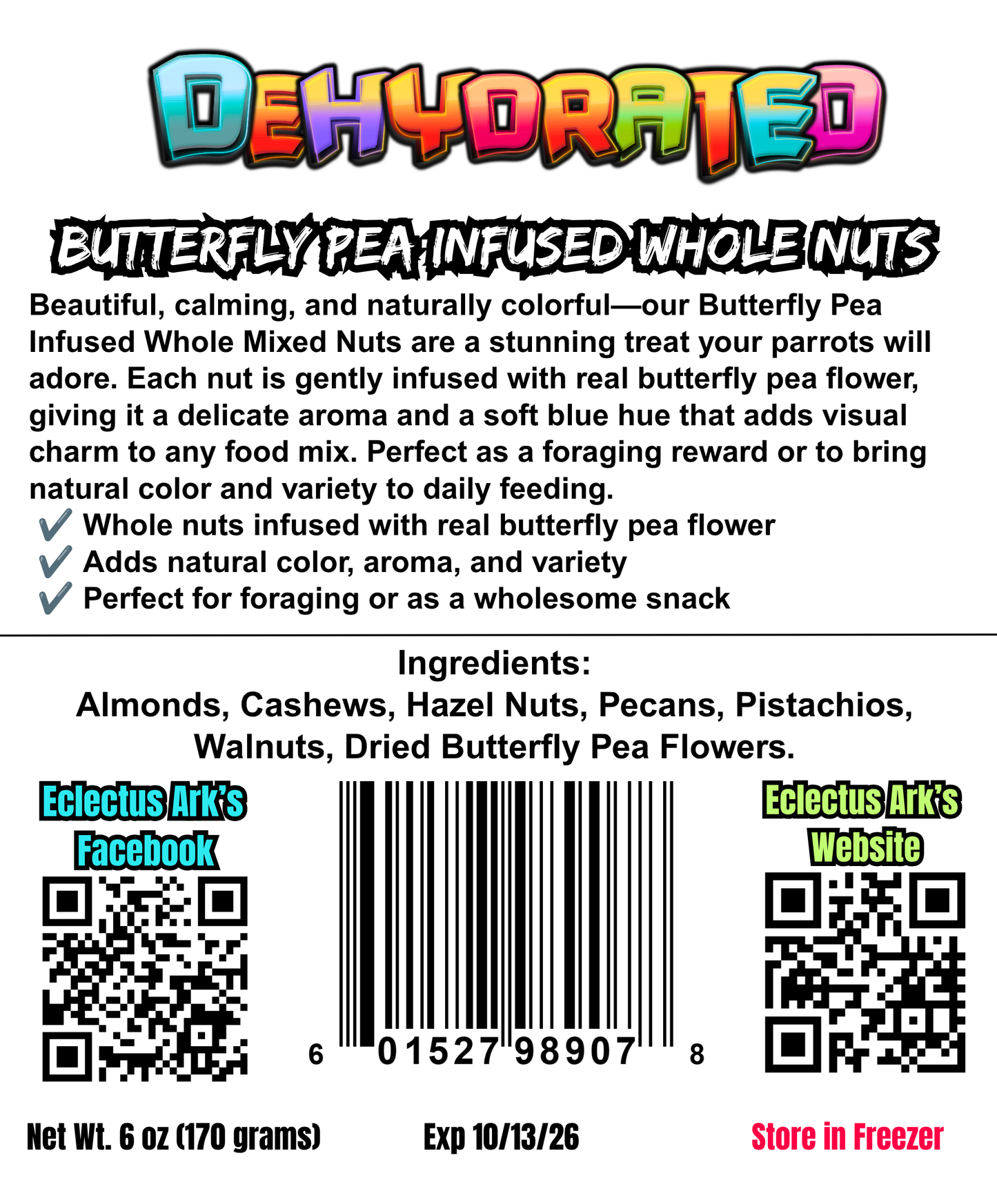Butterfly Pea Flower Infused Whole Mixed Nuts