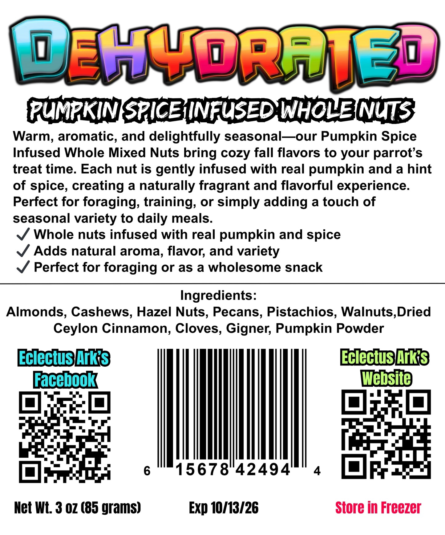 Pumpkin Spice Infused Whole Mixed Nuts