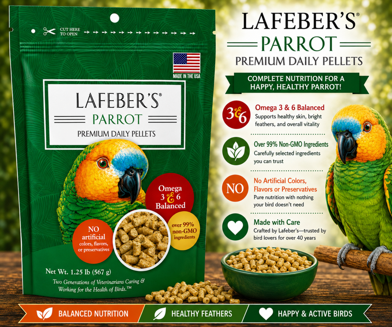 Lafeber Premium Daily Diet for Parrots 1.25 Lb