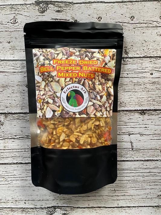 Freeze Dried Bell Pepper Battered Chopped Mixed Nuts 5 oz