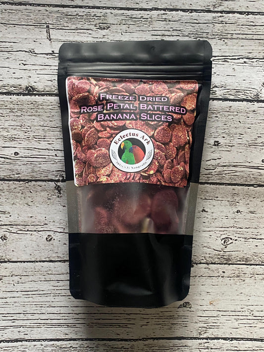 Freeze Dried Rose Petal Battered Banana Slices 2 oz