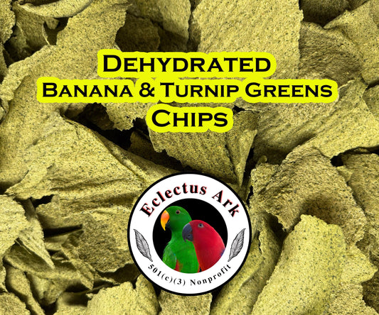 Picture of package label for Dehydrated Banana & Turnip Greens Chips